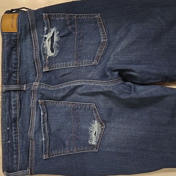 Womens American Eagle Destroyed Denim Jeans - Super Stretch - Picture 6 of 7